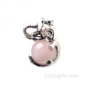 Élégant Bijoux Quartz Perle Éléphant Pendentif Filles